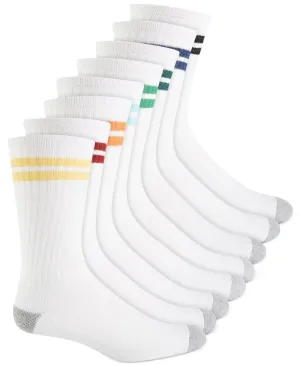Club Room Men's 8-Pk. Stripe Crew Socks 100137387 White Multi 10-13