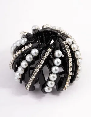 Coated Black Diamante & Pearl Pony Cover