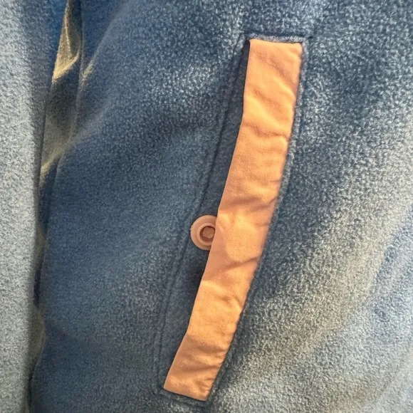 Columbia Fleece Half Snap Pullover in Powder Blue and Soft Pink