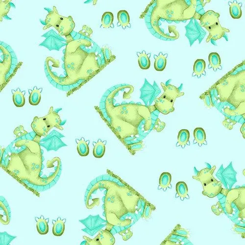 Comfy Flannel Dragons Blue 1037-11 BTY