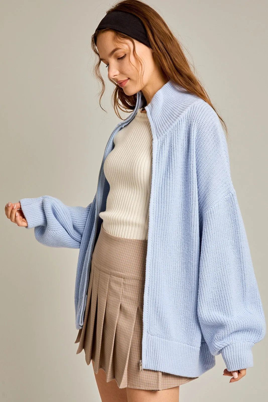 Comfy Monday Zip Up Blue