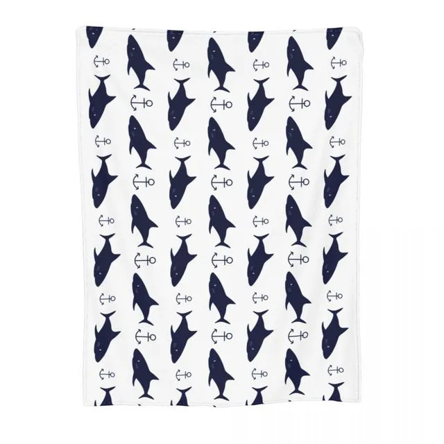 Comfy Sofa Blanket: Sharks & Anchor Print