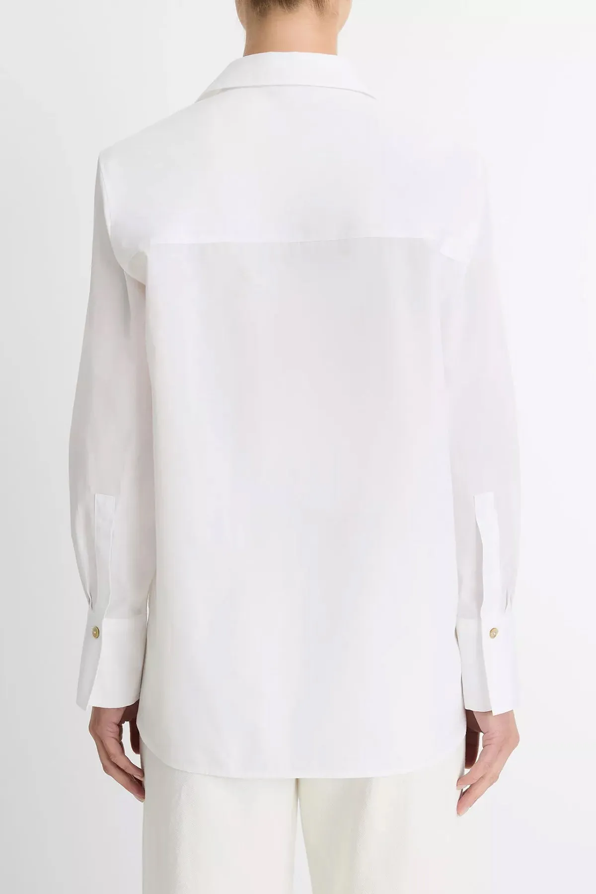 Cotton Relaxed Straight Shirt in Off-White