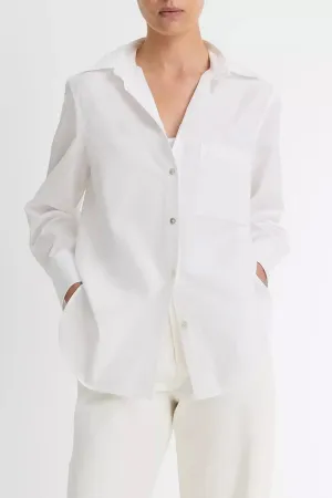 Cotton Relaxed Straight Shirt in Off-White