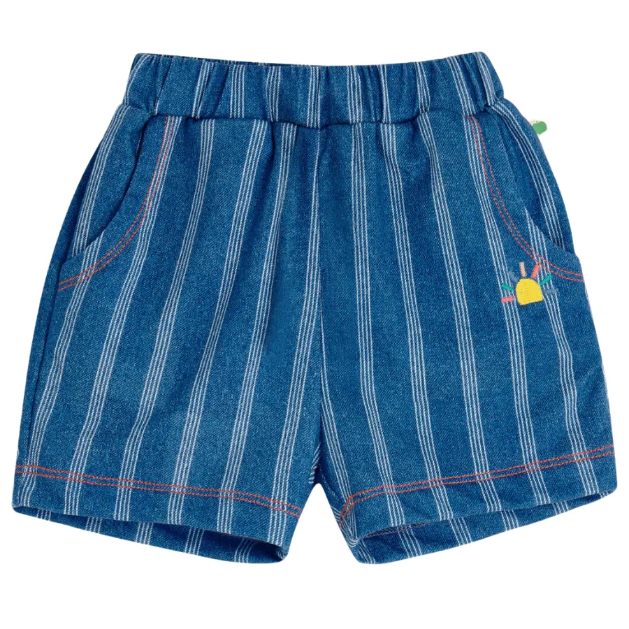 Denim Stripe Shorts