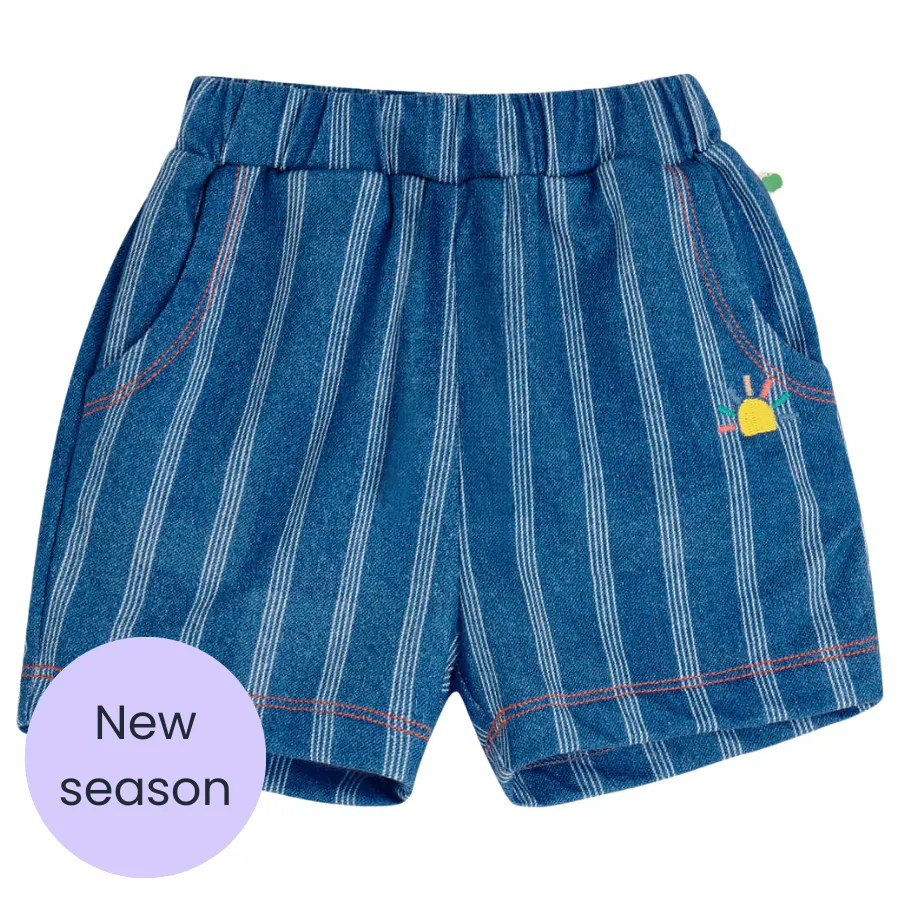 Denim Stripe Shorts