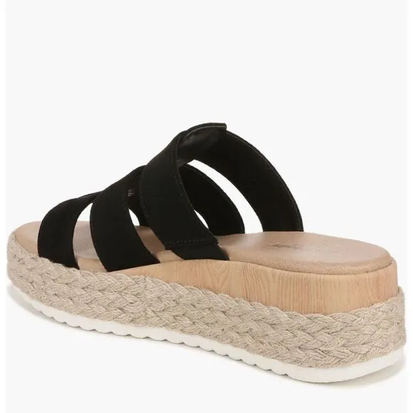 Dr. Scholl's Electric Platform Wedge Sandal, Cushioned, Black/Tan, Size 8, NWT