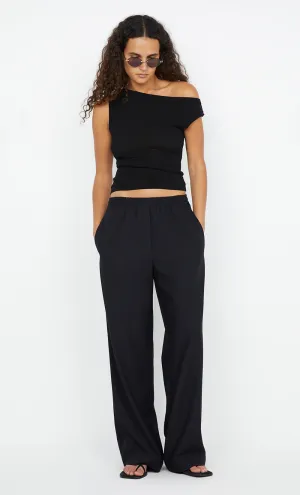 ELANAH KNIT ASYM TOP - BLACK