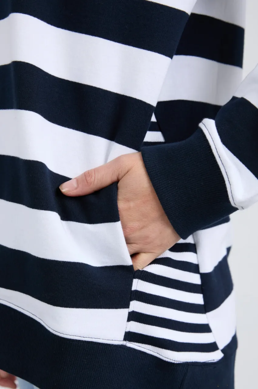 Elm Mill Crew - Navy/Wh Stripe