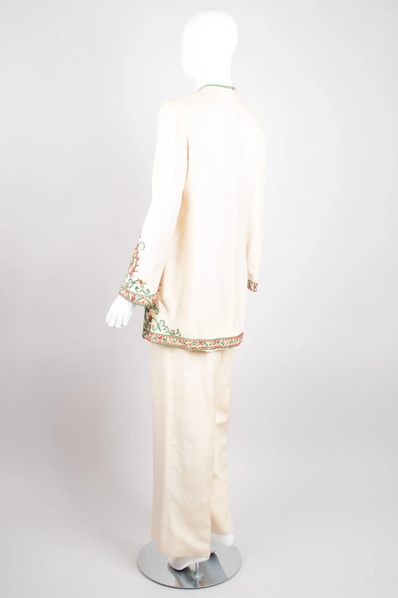 Embellished Silk Tunic & Pant Set