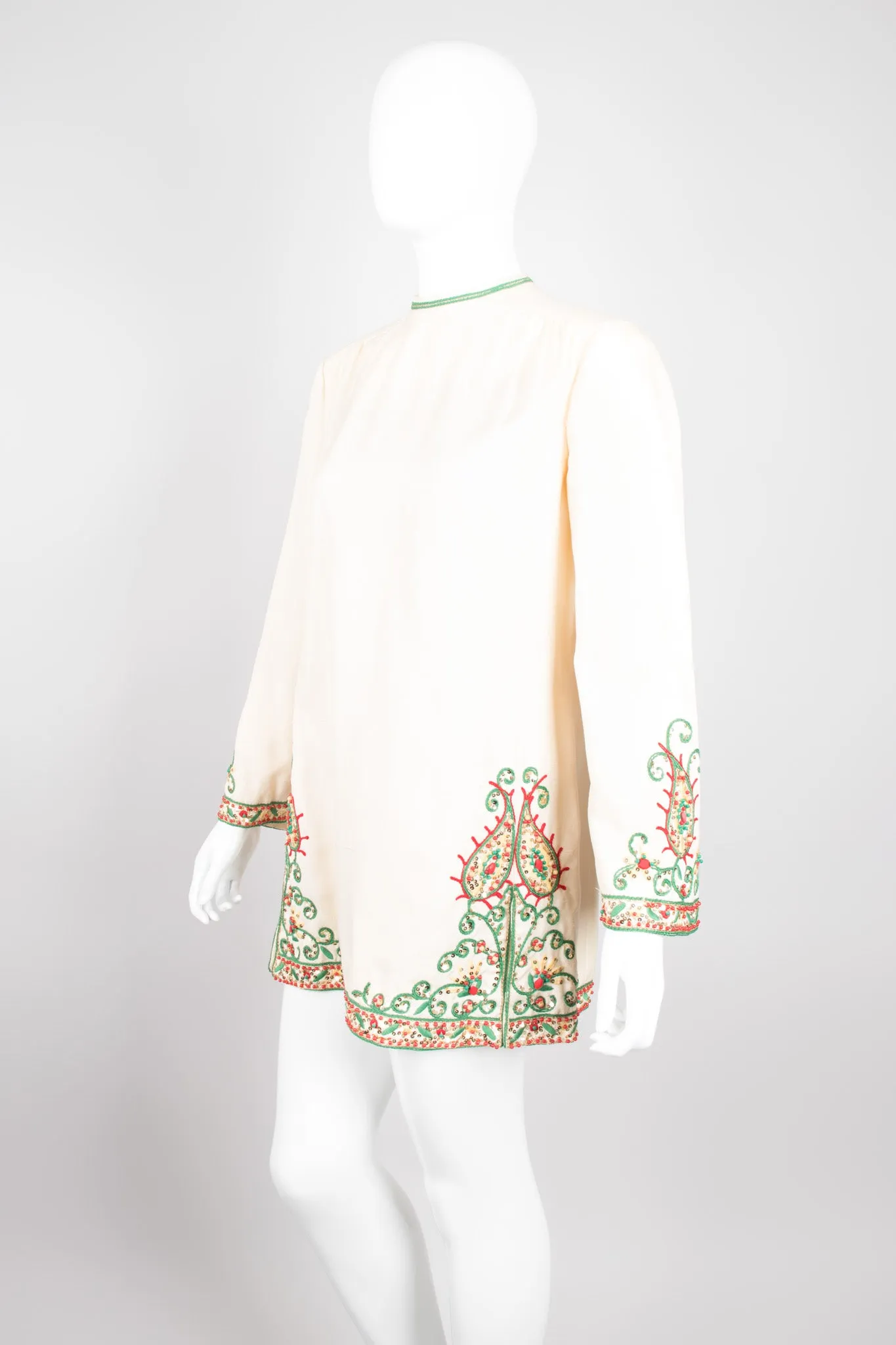 Embellished Silk Tunic & Pant Set