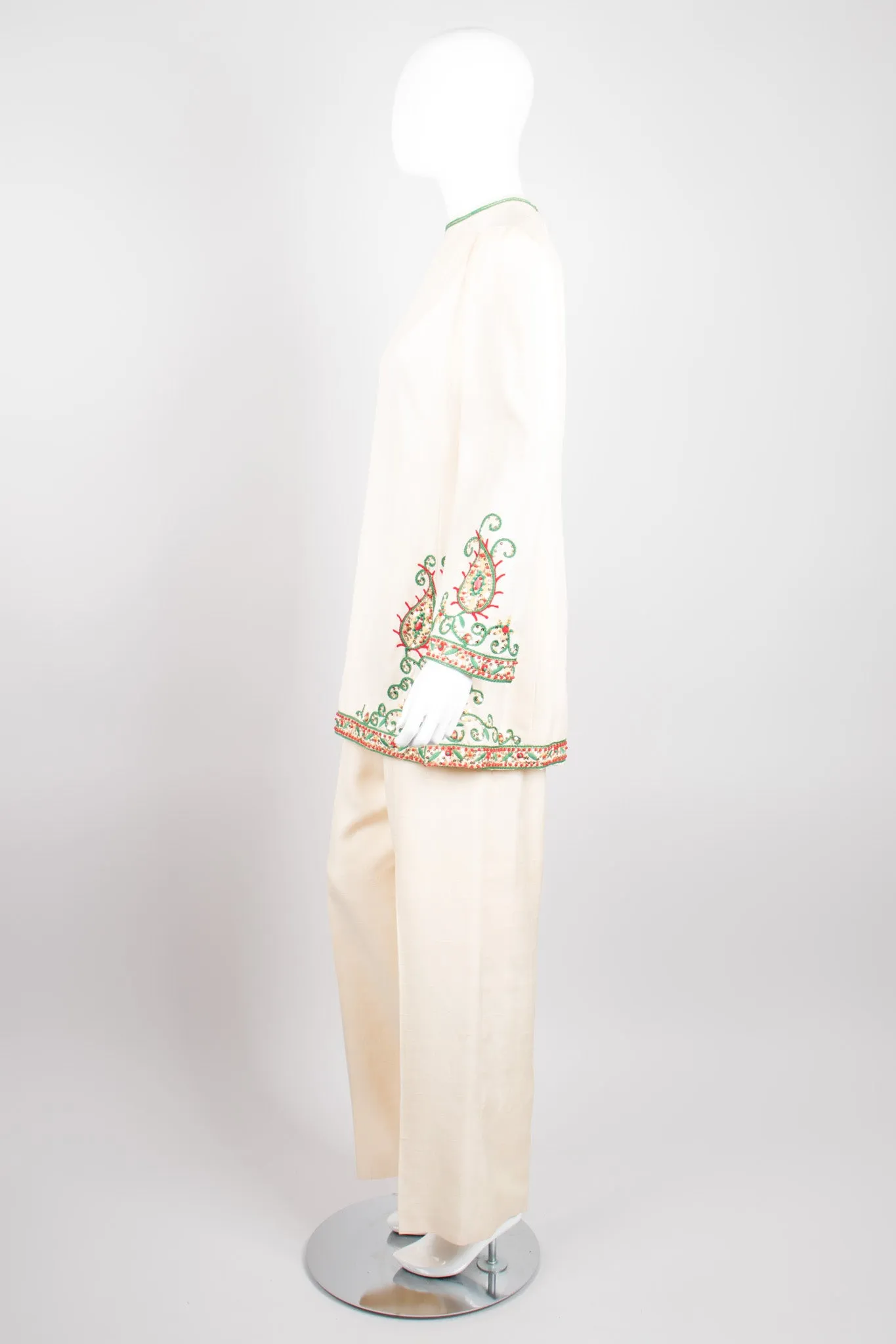 Embellished Silk Tunic & Pant Set