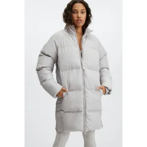 Fabletics Storm Puffer Coat II Ash Long Winter Jacket Women's XS