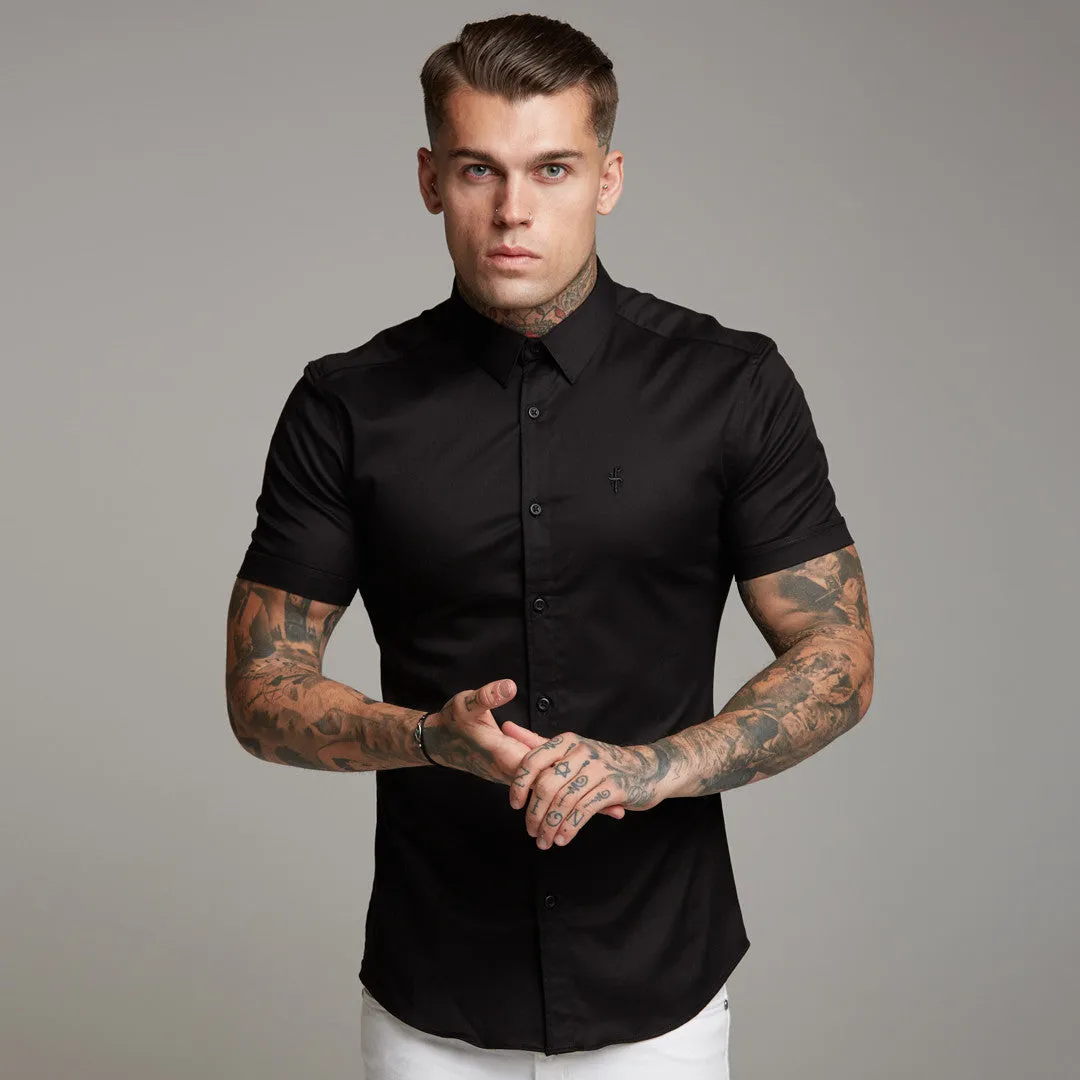 Father Sons Super Slim Luxe Ultra Stretch Classic Black Short Sleeve -  FS227