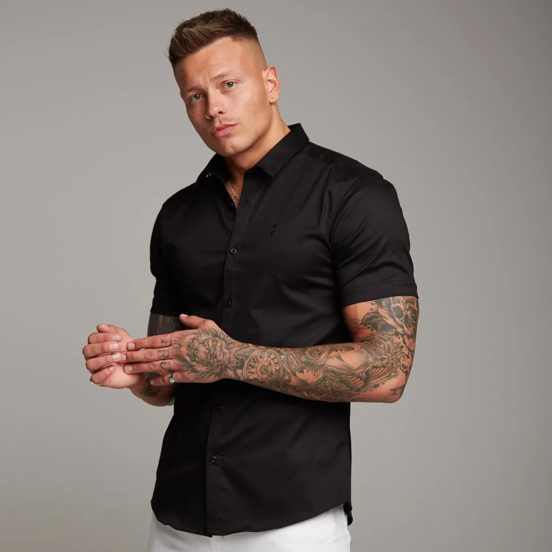 Father Sons Super Slim Luxe Ultra Stretch Classic Black Short Sleeve -  FS227