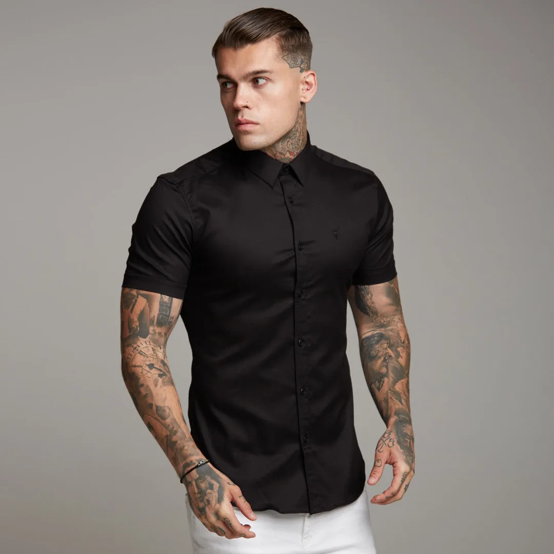 Father Sons Super Slim Luxe Ultra Stretch Classic Black Short Sleeve -  FS227
