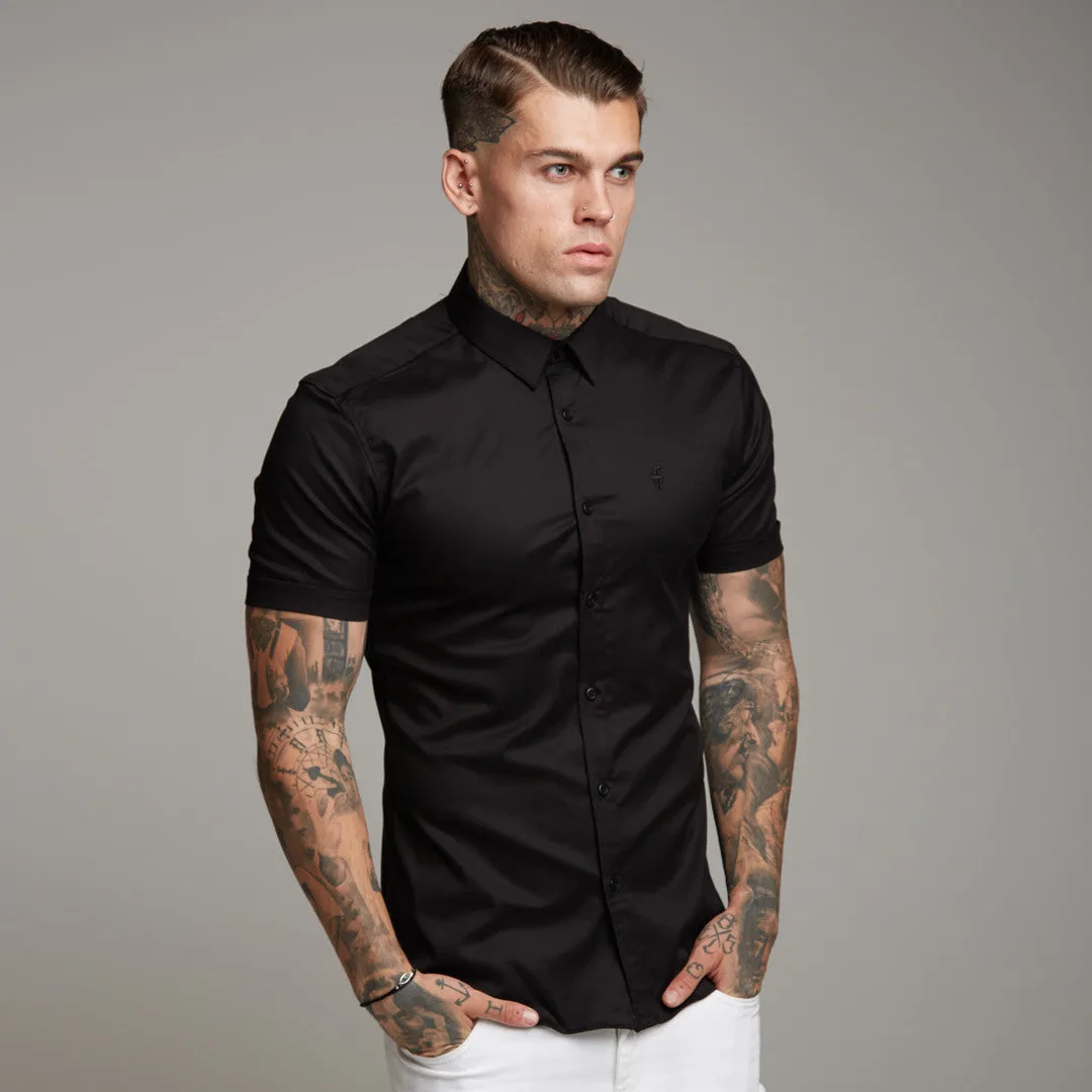Father Sons Super Slim Luxe Ultra Stretch Classic Black Short Sleeve -  FS227