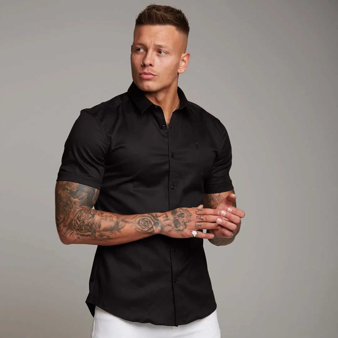 Father Sons Super Slim Luxe Ultra Stretch Classic Black Short Sleeve -  FS227