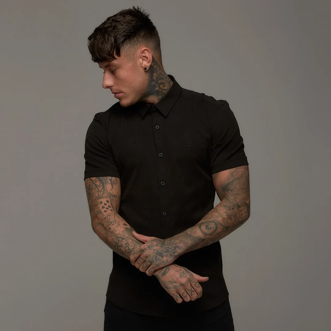 Father Sons Super Slim Luxe Ultra Stretch Classic Black Short Sleeve -  FS227