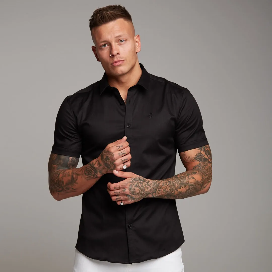 Father Sons Super Slim Luxe Ultra Stretch Classic Black Short Sleeve -  FS227