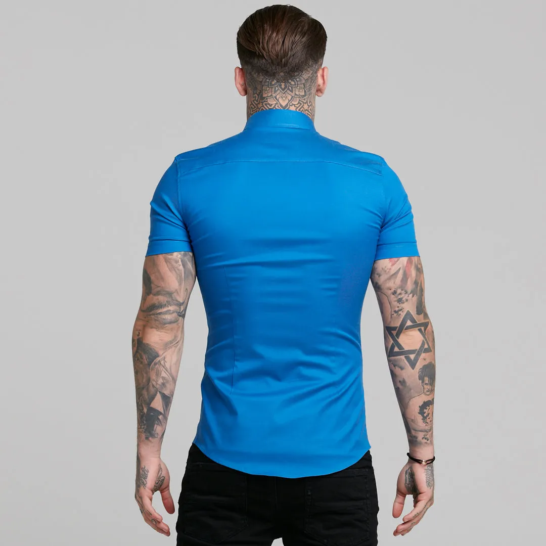 Father Sons Super Slim Luxe Ultra Stretch Mid Blue Short Sleeve -  FS384