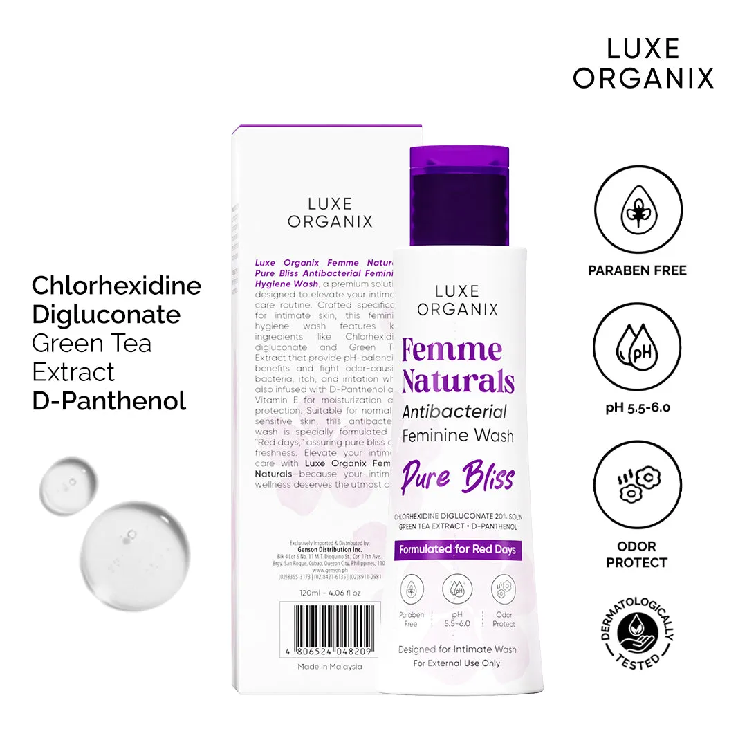 Femme Naturals Antibacterial Feminine Wash Pure Bliss 120ml