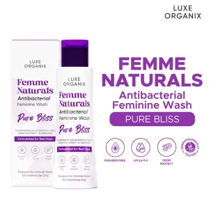 Femme Naturals Antibacterial Feminine Wash Pure Bliss 120ml