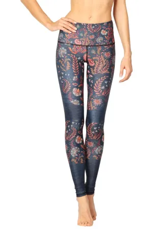 Festival Denim Printed Yoga Leggings