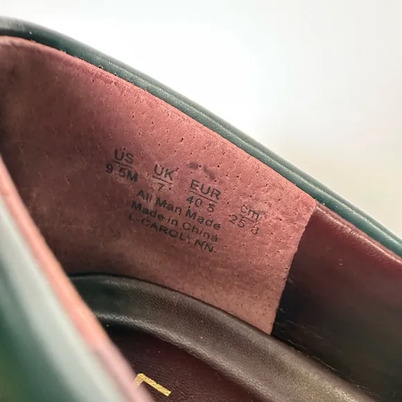 Franco Sarto Carolynn Tassel Loafer Dark Green and Cream Size 9.5