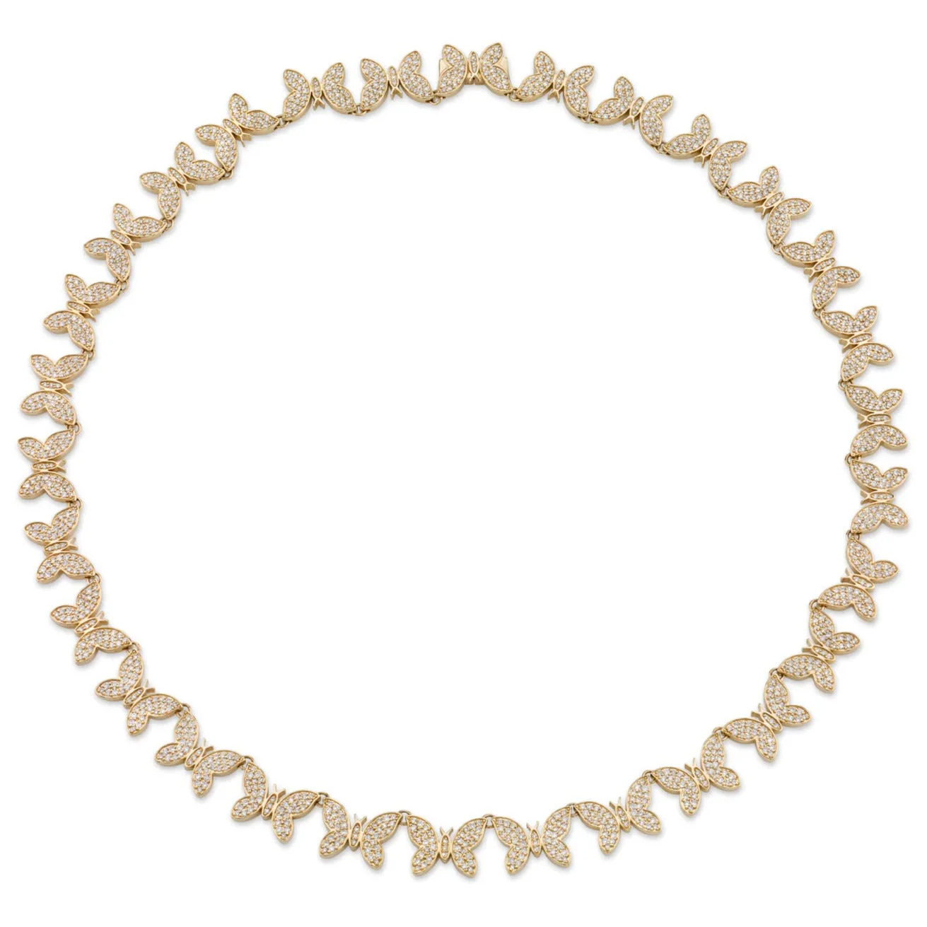 Gold & Diamond Butterfly Eternity Necklace