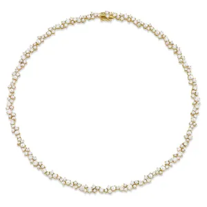 Gold & Diamond Pearl Cocktail Eternity Necklace