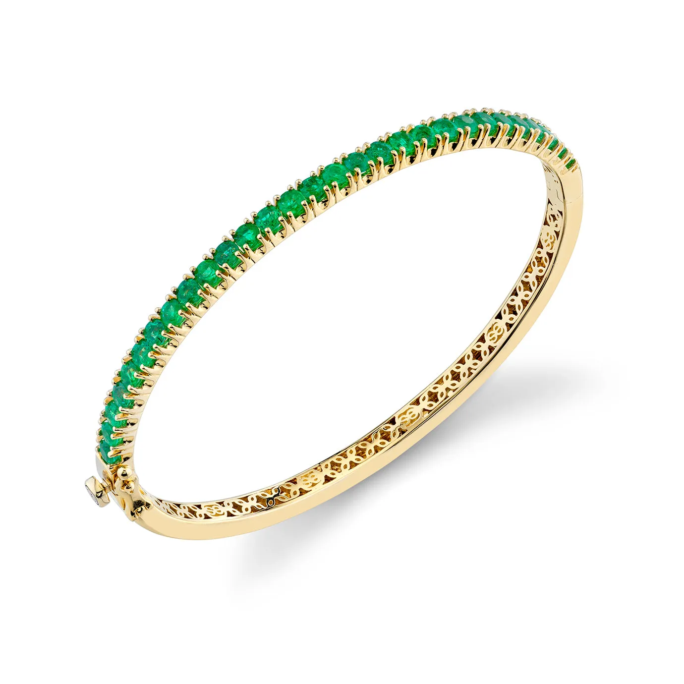 Gold & Gemstone Large Bangle