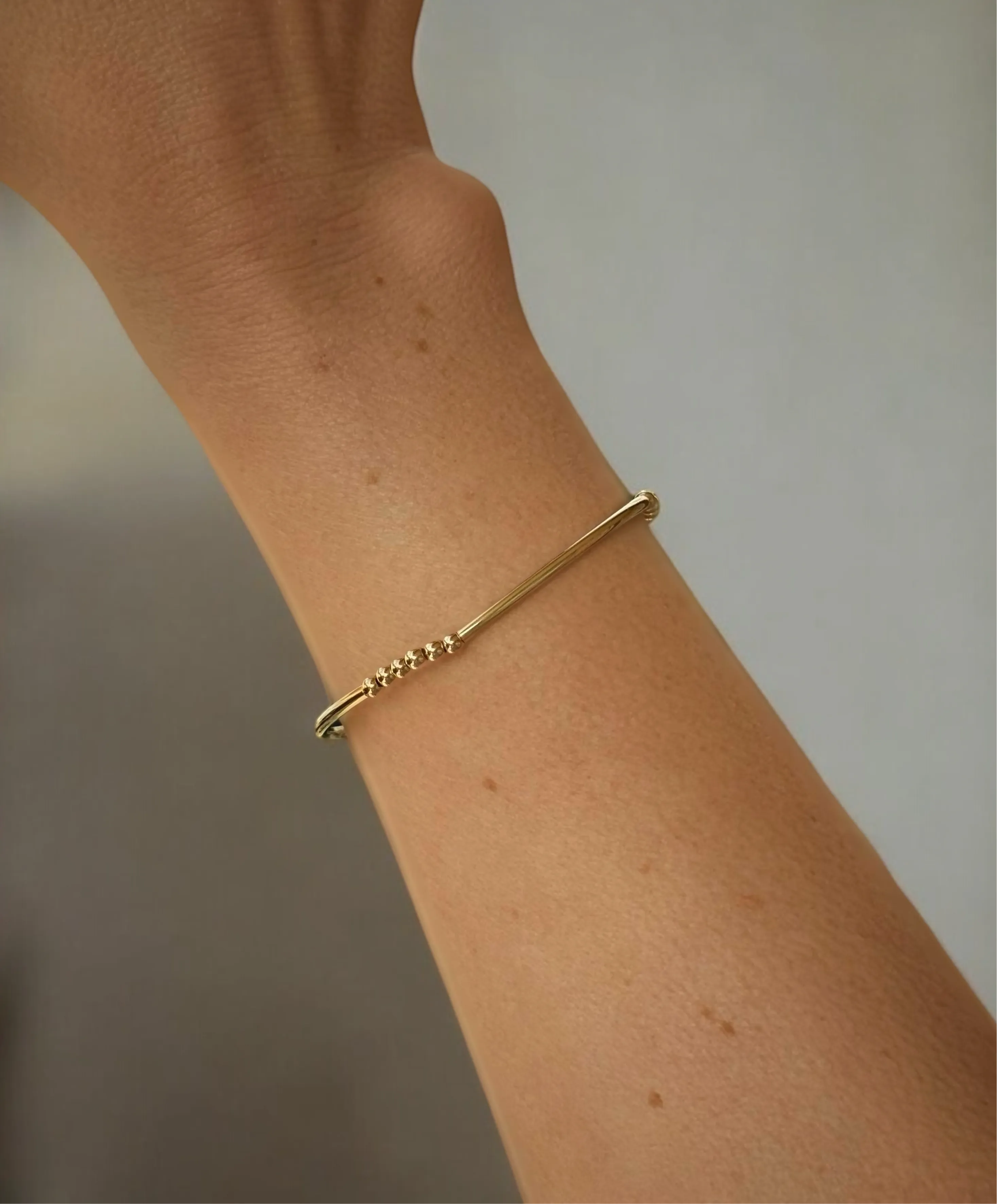 Gold Bar Beaded Bracelet - 14k Gold Filled