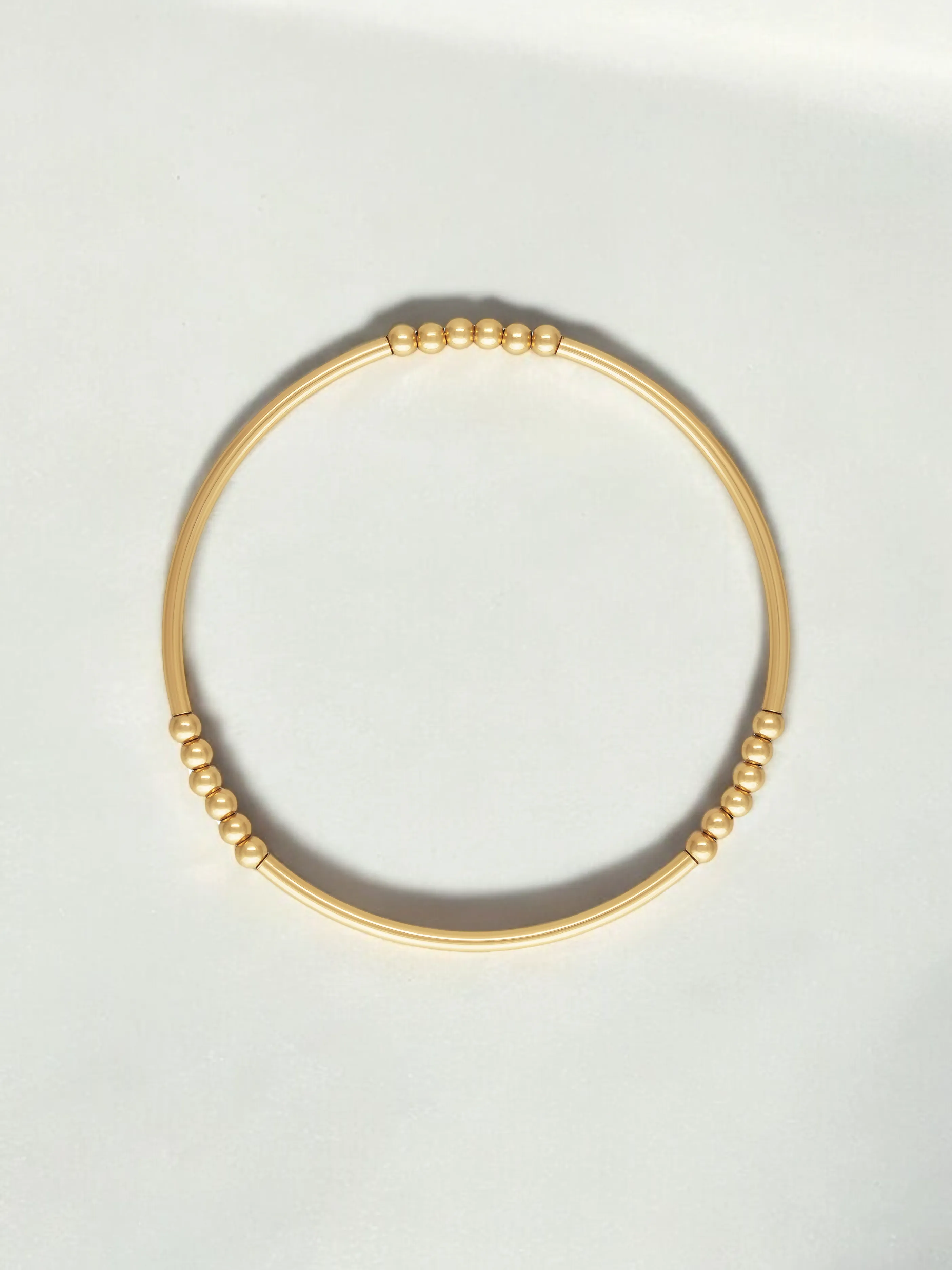Gold Bar Beaded Bracelet - 14k Gold Filled