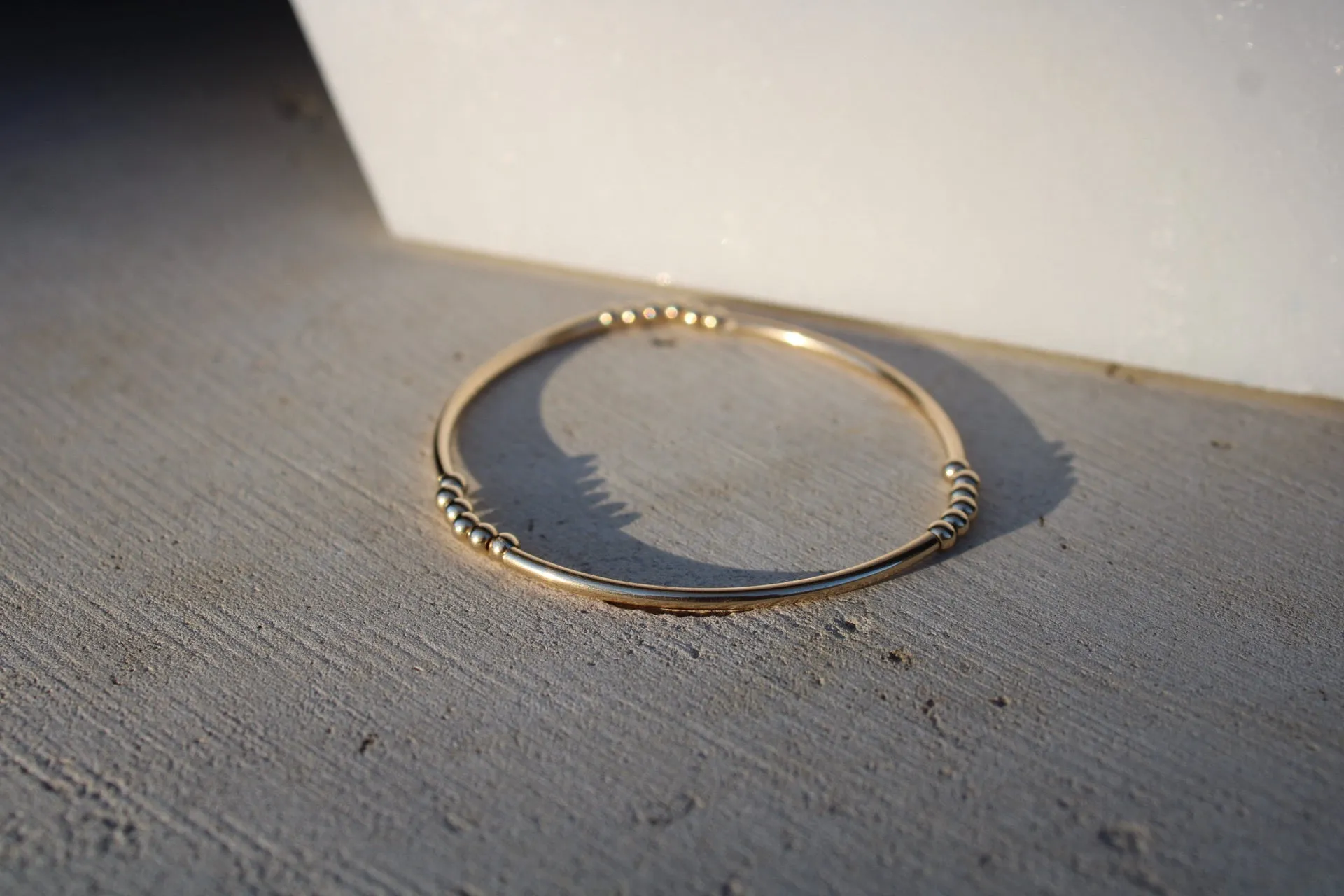 Gold Bar Beaded Bracelet - 14k Gold Filled