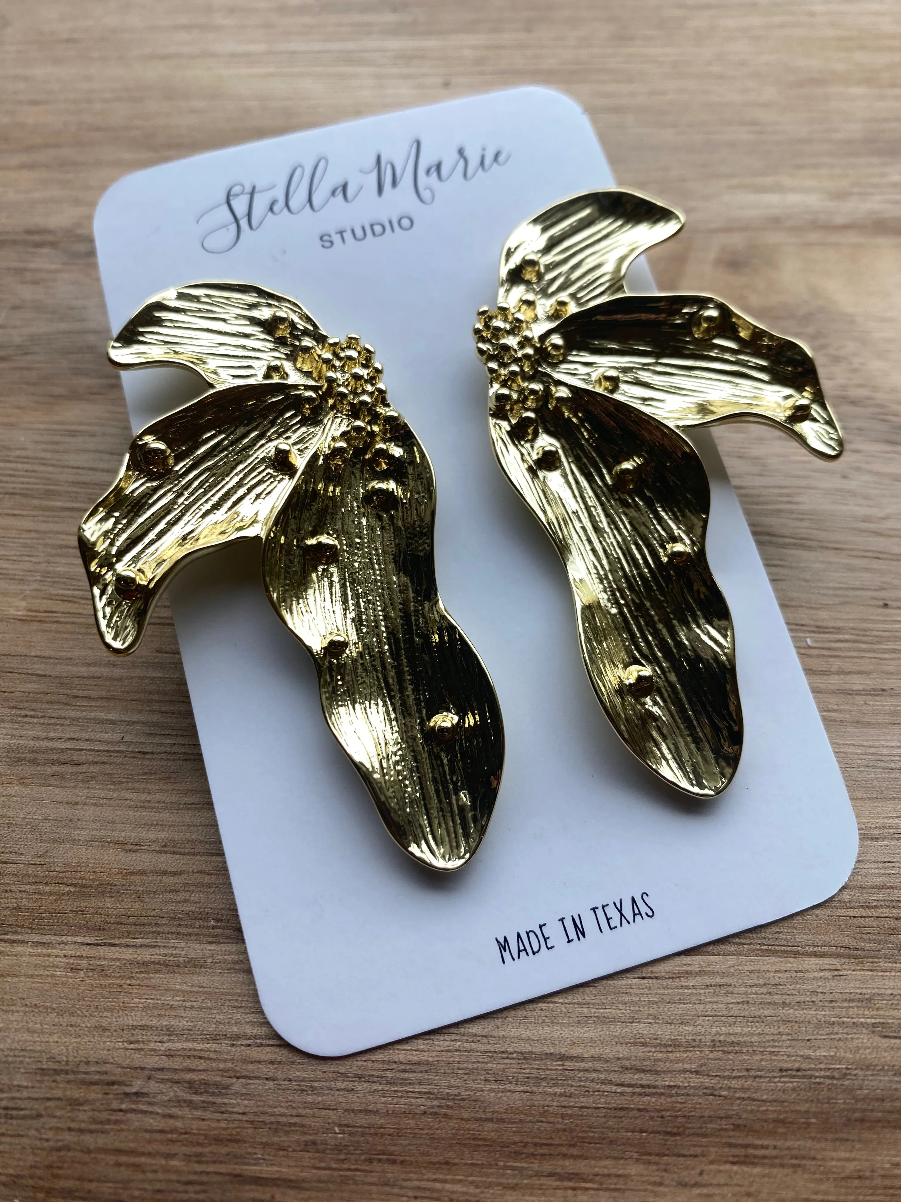 Golden Flower Earrings