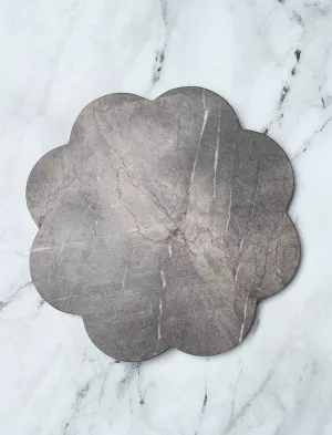 Grey Scalloped  Marble Serving Board