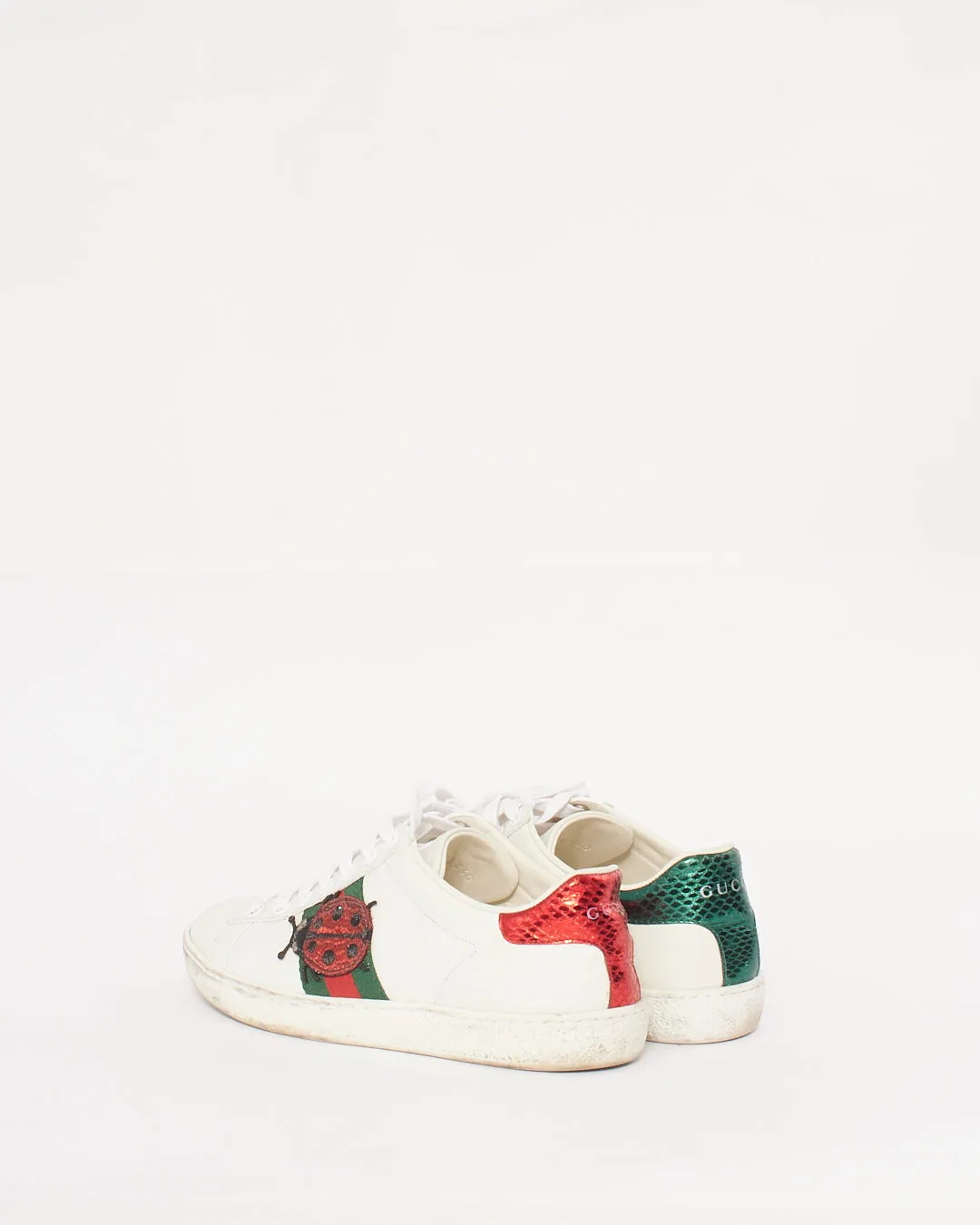 Gucci White Leather Pineapple & Ladybug Ace Sneakers - 35.5