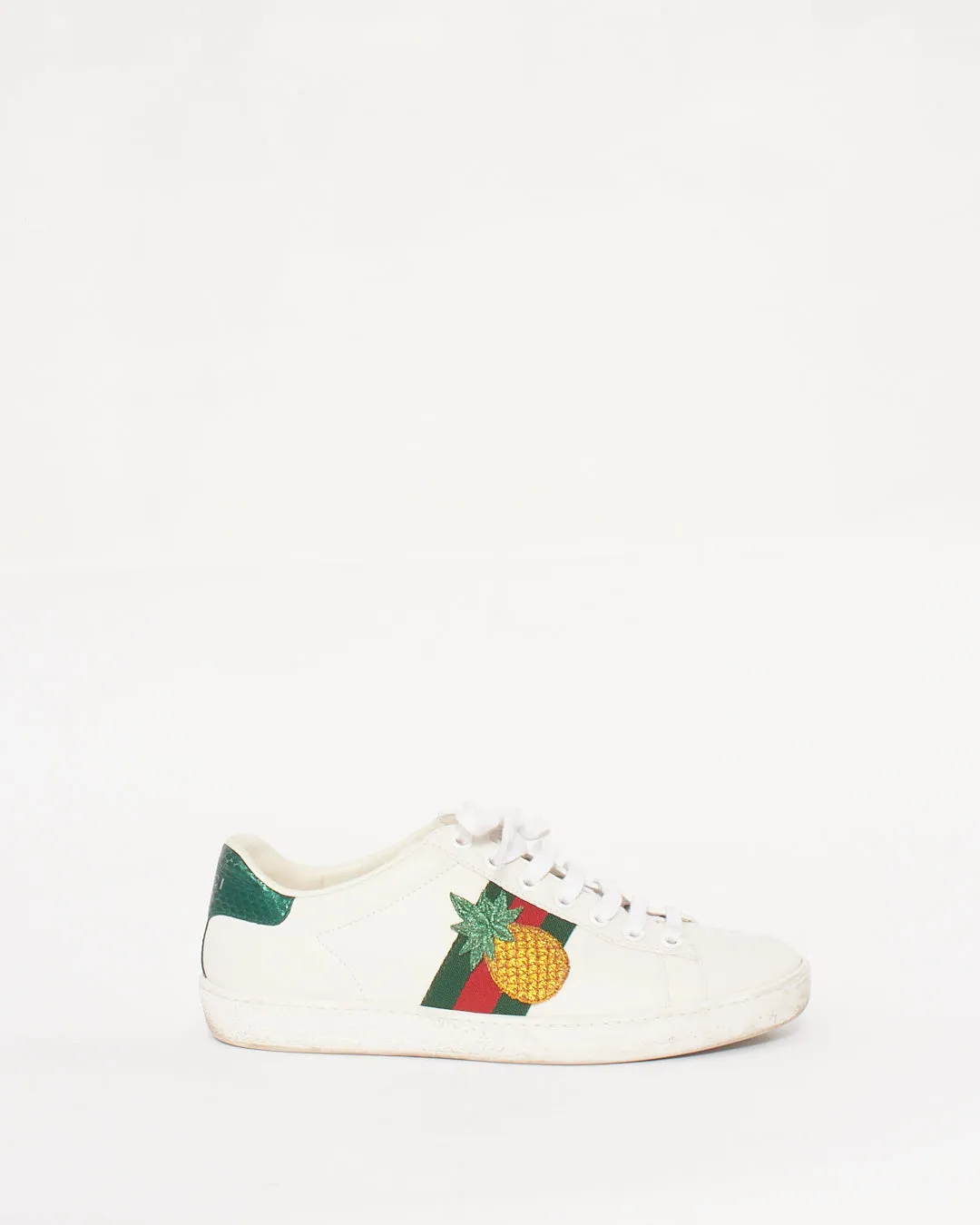 Gucci White Leather Pineapple & Ladybug Ace Sneakers - 35.5