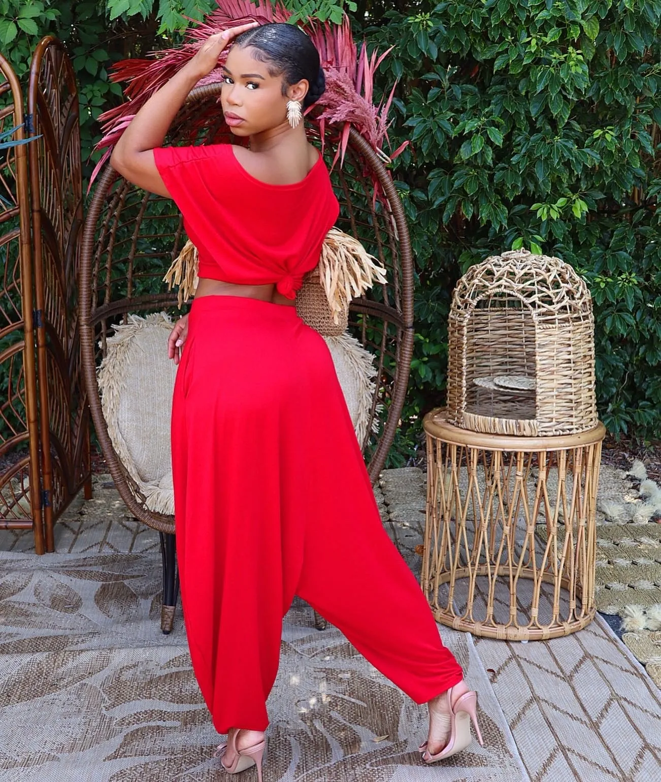 Harem Girl Pant Set RED
