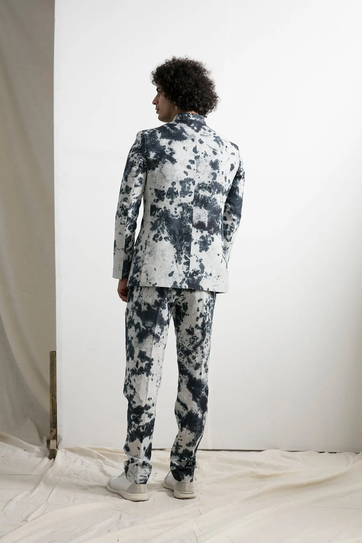 Hart - Tie & Dye Indo-western Short Jacket with Pant Set