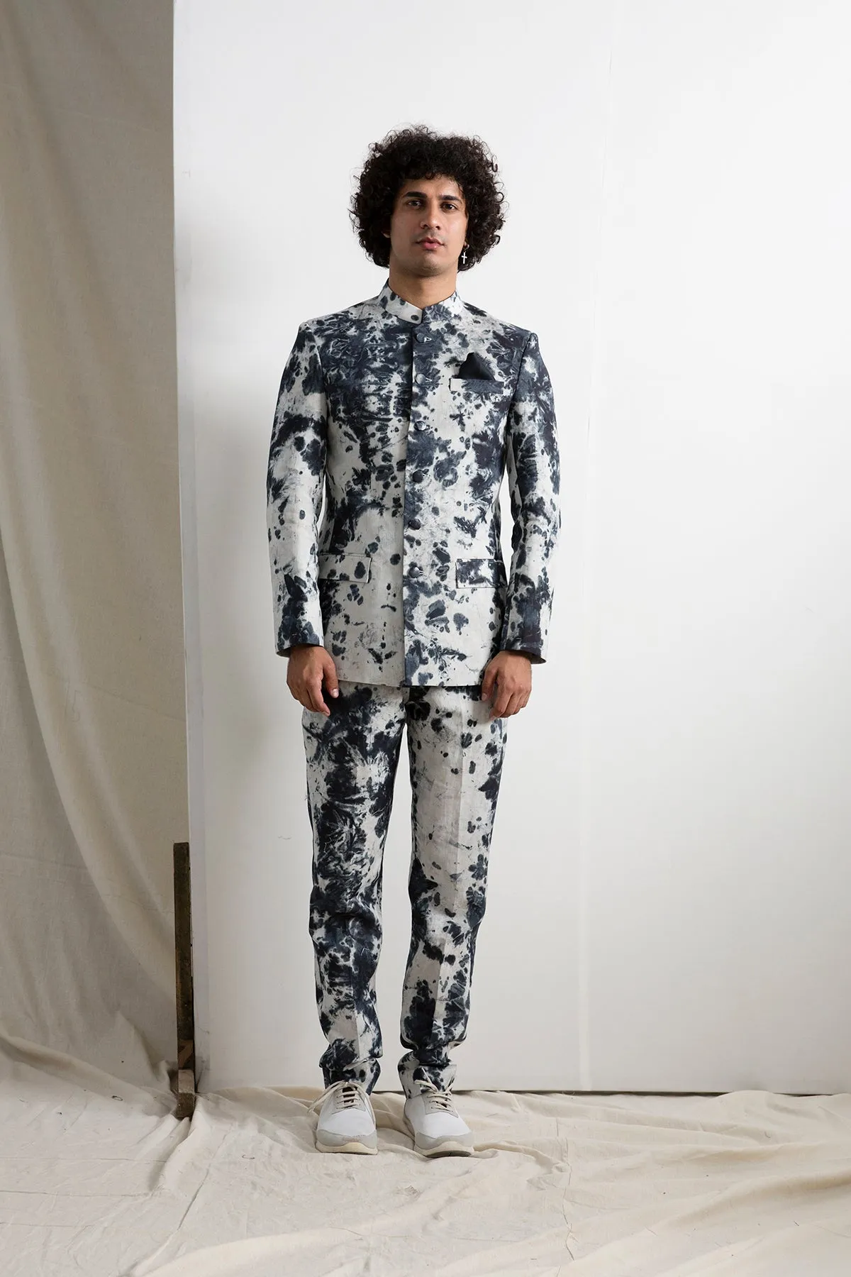 Hart - Tie & Dye Indo-western Short Jacket with Pant Set
