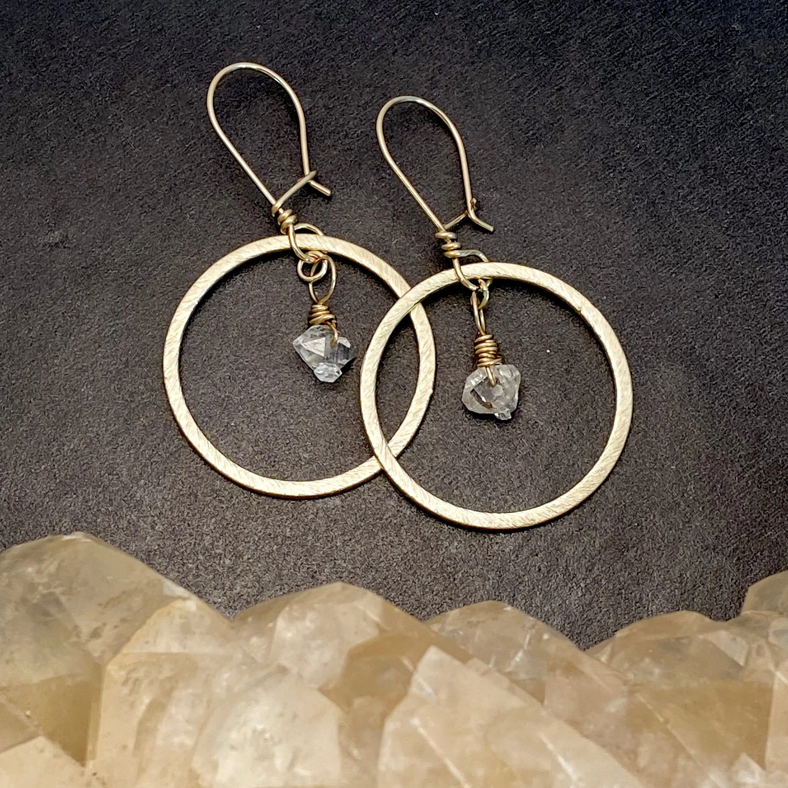 Herkimer Diamond Sun Hoops :: Made to Order
