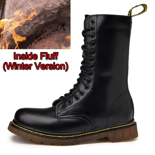 High Quality Popular Motocycle Boots Men Winter High-Top Combat Boots Men Leather for Men Casual Luxury Military Boots Army