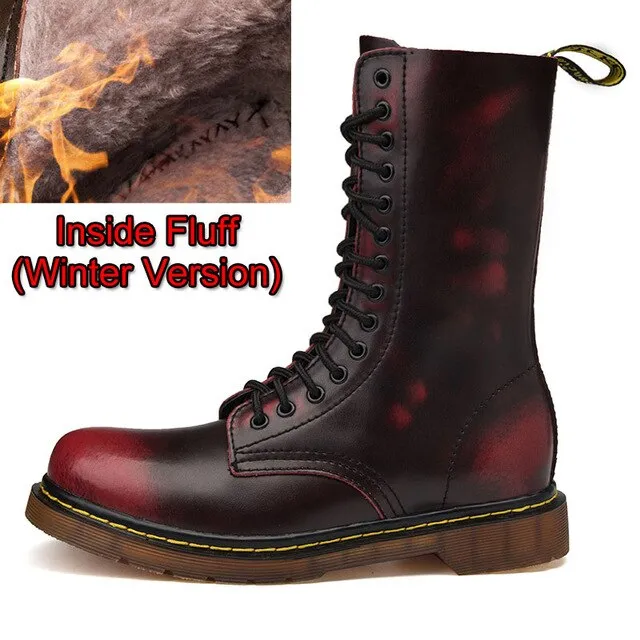 High Quality Popular Motocycle Boots Men Winter High-Top Combat Boots Men Leather for Men Casual Luxury Military Boots Army