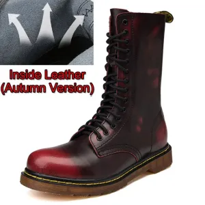 High Quality Popular Motocycle Boots Men Winter High-Top Combat Boots Men Leather for Men Casual Luxury Military Boots Army