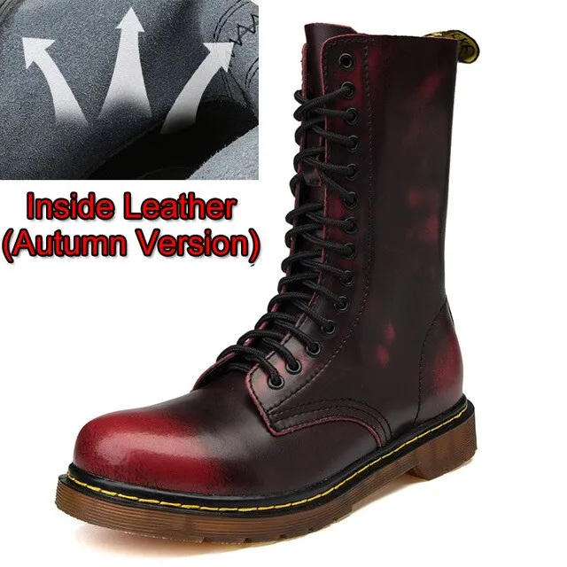 High Quality Popular Motocycle Boots Men Winter High-Top Combat Boots Men Leather for Men Casual Luxury Military Boots Army