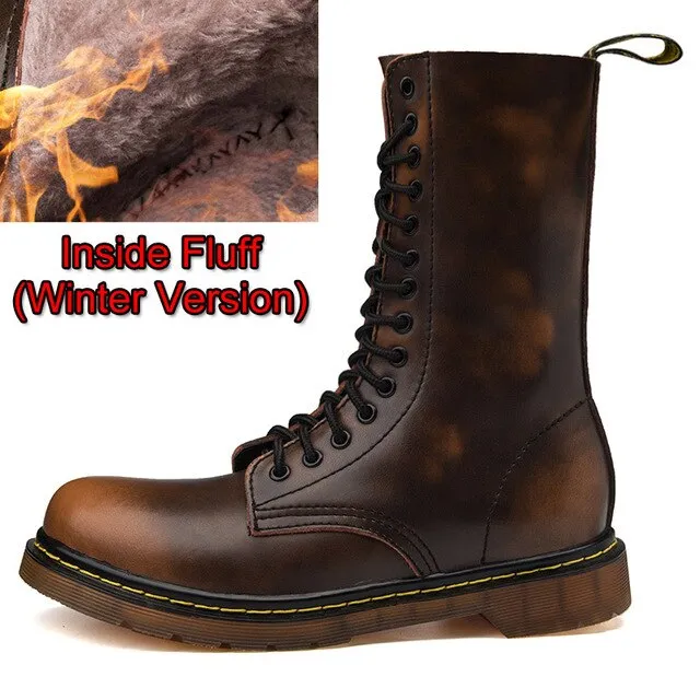 High Quality Popular Motocycle Boots Men Winter High-Top Combat Boots Men Leather for Men Casual Luxury Military Boots Army