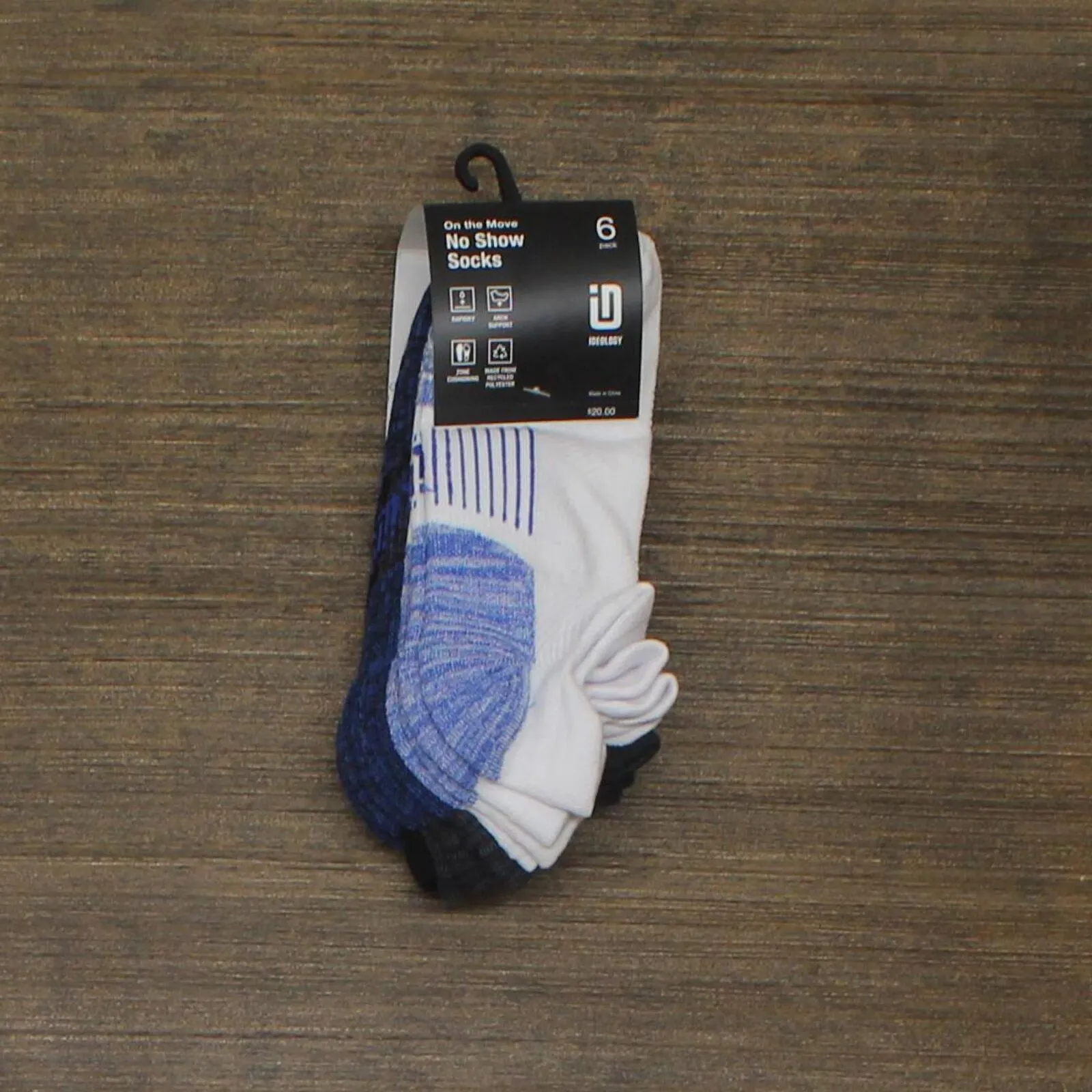 Id Ideology Men's 6-Pk. Rapidry No-Show Socks 100150923