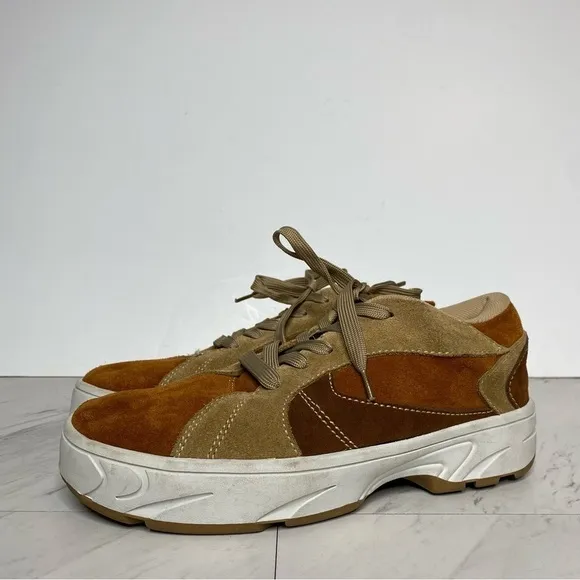 Jeffrey Campbell Limit Platform Brown Suede Sneaker 9 1/2